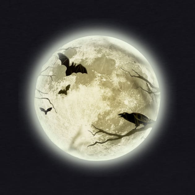 Halloween Spooky Full Moon by Artsy Y'all